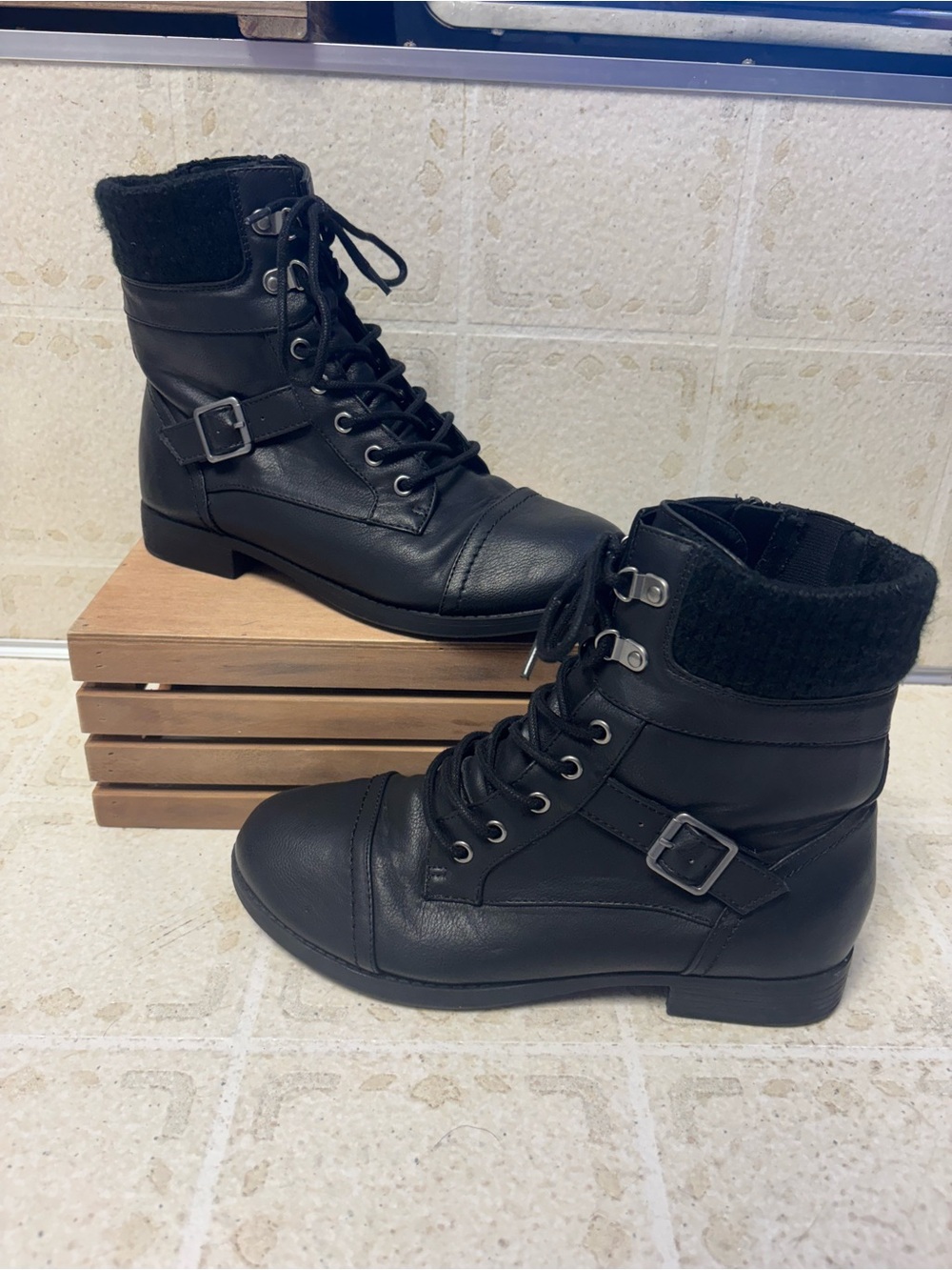 Torrid Lace Up Hiker Bootie - Black (WW)